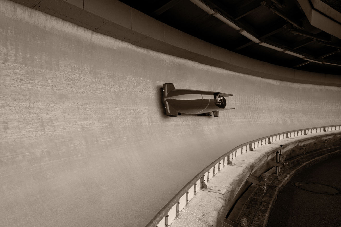 Historische Olympia-Bobbahn am Riessersee mit Bobmuseum