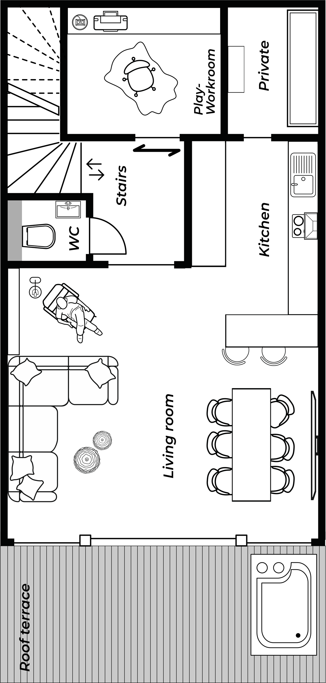 Grundriss Apartement Garmisch Dachgeschoss