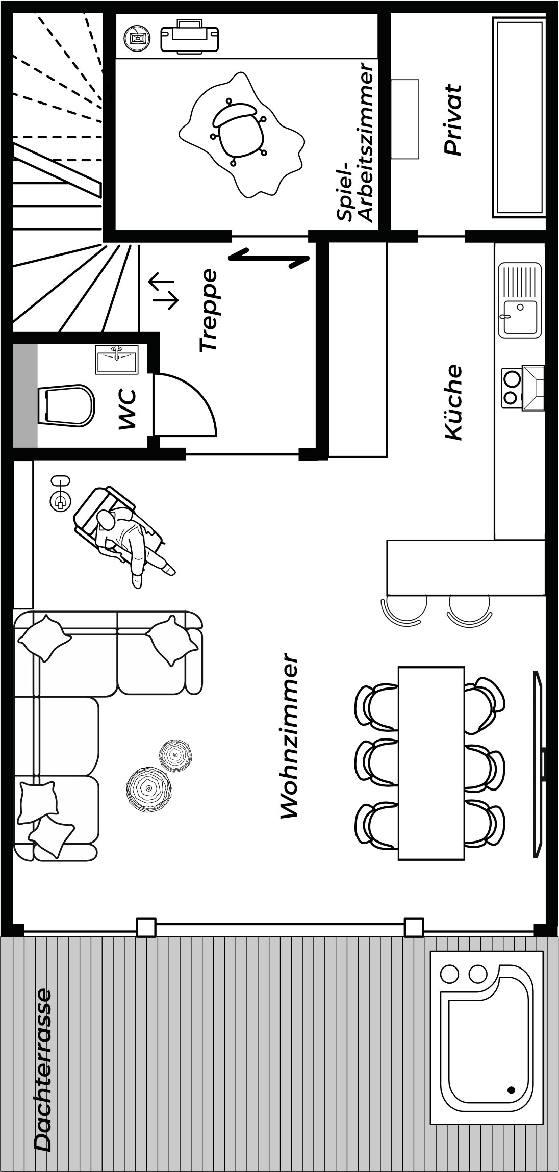 Grundriss Apartement Garmisch Dachgeschoss